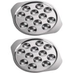 Assiettes � escargots en acier inoxydable plats � 12 trous de compartiment plats de cuisson descargots ...