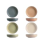 Assiette - h - h - 843402 - lot de 4 - porcelaine - pastel assortis