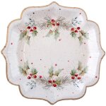 Assiette houx �toil� x10