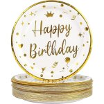 Assiette jetable - kal - assiettes jetables 50 pi�ces 18cm blanc vaisselle anniversaire dessert barbecue ...