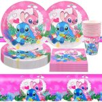 Assiettes jetables - lilo stitch - kit vaisselle anniversaire - 10 assiettes - 10 gobelets - 10 serviettes ...