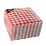 Serviette en papier - papstar - 87102 - vichy rouge - 330 x 330 mm - lot de 100