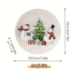 Assiette ovale en cramique - design nol nordique - rouge et blanc - motifs festifs