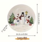 Assiette ovale en cramique - design nol nordique - rouge et blanc - motifs festifs