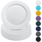 Assiettes en plastique r�utilisables - dok - 8 pi�ces - 25 cm - blanc - vaisselle � salade - bols de ...