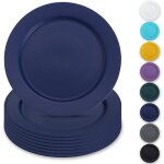 Assiettes en plastique r�utilisables - dok - bleu - 8 pi�ces - 25 cm - plates - vaisselle � salade - ...