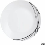 Assiette plate arcopal domitille noir bicolore verre 25 cm (12 units)