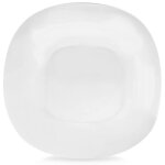 Assiette plate en verre - orion - luna - 265x265x2 cm - blanc - r�sistant jusqu� + 100�c - compatible ...