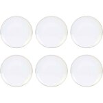 Assiette en porcelaine avec liser dor (lot de 6) assiettes plates - 20 cm