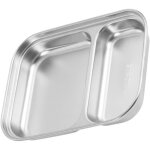 Assiette compartiment - inox - enfant - argent - 1 pice - compatible lave - vaisselle