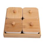 Assiette de service - céramique - 4 compartiments - couvercle en bambou - compatible lave - vaisselle ... Assiette de service - céramique - 4 compartiments - couvercle en bambou - compatible lave - vaisselle ...
