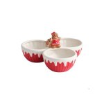 Assiette de service gingerbreadman triple rouge 105 x 215 x 20 cm home & you decoration noel interieur ...