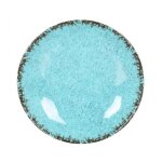 Assiettes service de table 12 pi�ces aido 135g rondes � salade et dessert en porcelaine turquoise brillant ...