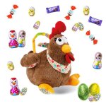 Assortiment de 30 petits chocolats de p�ques et sa poule marron: kinder schokobons milka figurines et ...