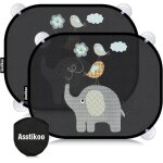 Asstikoo lot de 2 pare - soleil de voiture b�b� avec protection uv 45 x 355 cm avec 8 ventouses pour ...