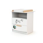 Commode  langer 1 niche en bois doodle zoo mickey blanc et htre blanc et htre - taille unique