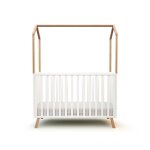 At4 - lit cabane bébé évolutif confort en bois blanc et hêtre verni - taille unique At4 - lit cabane bébé évolutif confort en bois blanc et hêtre verni - taille unique