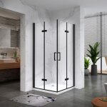 Atéa - black cabine de douche h 180 cm porte pliante pivotante dimensions - 90 x 120 cm verre - transparent ... Atéa - black cabine de douche h 180 cm porte pliante pivotante dimensions - 90 x 120 cm verre - transparent ...