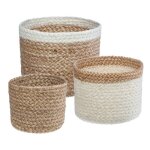 Set de 3 paniers jackson en jute blanc d11 16 19cm - atmosphera createur dinterieur