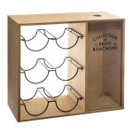 Porte - bouteilles loft mtal beige 6 bouteilles - atmosphera createur dinterieur