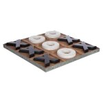 Jeu de socit - atmosphera - morpion en bois chic factory - 35x35 cm - noir et blanc - intrieur