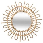 Miroir - atmosphera - rotin soleil - diamètre 50 cm - beige - style scandinave - intérieur Miroir - atmosphera - rotin soleil - diamètre 50 cm - beige - style scandinave - intérieur