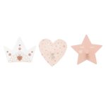 Set de 3 patères princesse rose bois - atmosphera createur dinterieur Set de 3 patères princesse rose bois - atmosphera createur dinterieur