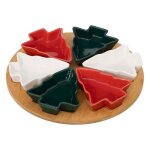 Atmosphera - set apritif sapin 6 pices et plateau en bambou