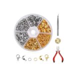 Attaches et fermoirs pour bijoux - a - kit de 463 pices - argent et dor - pour bracelets et colliers ...