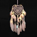 Attrape - rêves en forme de c?ur de style bohème fait à la main avec lumière led décoration murale romantique ... Attrape - rêves en forme de c?ur de style bohème fait à la main avec lumière led décoration murale romantique ...