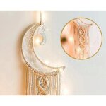 Attrape - r�ves lumineux - d�coration murale en macram� - style boh�me - convient �galement aux enfants ...