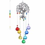 Attrape - soleil en cristal aux couleurs des chakras boule prismatique arbre de vie en verreattrape - ...