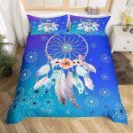Attrapeur de rves housse de couette plume parure de lit bohme fleurs feuilles housse de couette 220x240 ...