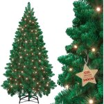 Sapin de no�l artificiel - aufun - 240 cm - led blanc chaud int�gr� - effet neige & pommes de pin - support ...