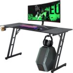Aufun bureau gaming modulable 160x60 cm table ordinateur stable avec crochet casque et porte - gobelet ...