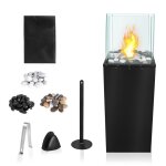 Aufun chemin�e bio�thanol sur pied 80x245x20 cm pour int�rieurext�rieur belles flammes solterrasse carr�e. ...