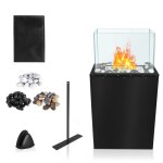 Aufun chemin�e bio�thanol sur pied 80x38x15 cm pour int�rieurext�rieur belles flammes solterrasse rectangulair ...