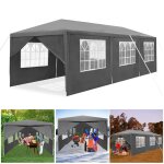 Aufun tonnelle de jardin 3x6 m tonnelle pliante pavillon avec 6 parois lat�rales amovibles blanc