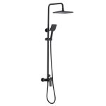 Colonne de douche - auralum - mitigeur mcanique - pomme haute rectangle 29x19 cm - noir - salle de bain ...