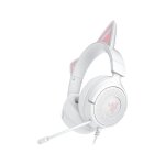 Auriculares gaming razer kraken kitty v3 x con cable y orejas de gatito micr�fono cardioide blancos