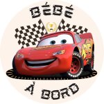 Autocollant bb  bord - flash mcqueen (cars)