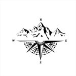 Autocollants boussole de montagne autocollant pour capot de voiture autocollants etanches boussole de ...