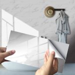 Autocollants carreaux rectangulaires 4 pi�ces couleur grise pour cr�dence cuisine et salle de bain papier ...