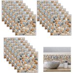 Autocollants carrelage auto - adh�sifs - mich - 18 pi�ces - imperm�able - 20x20 cm - motif pierre - d�coration ...