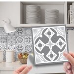 Autocollants carrelage salle de bain et cuisine 24 pièces 15x15 cm - décoration murale adhésive en pvc ... Autocollants carrelage salle de bain et cuisine 24 pièces 15x15 cm - décoration murale adhésive en pvc ...