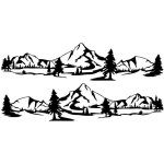 Autocollants d�coratifs - annefly - motif de montagne - vinyle - durable - 2 pi�ces