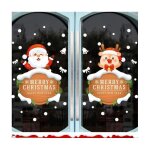 Autocollant �lectrostatique - g�n�rique - p�re no�l et renne - multicolore - amovible - r�utilisable