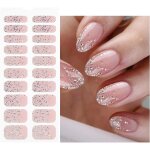 Autocollant gel uv � paillettes rose clair pour ongles - design d�co manucure semi - durci - stickers ...