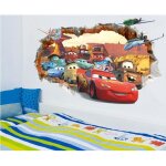 Autocollants muraux 3d cars - poqiang - enfants - pvc - 50x70cm