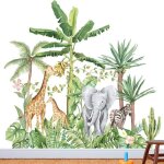 Autocollant mural animaux - keeper - for�t - renard et cerf - chambre enfant